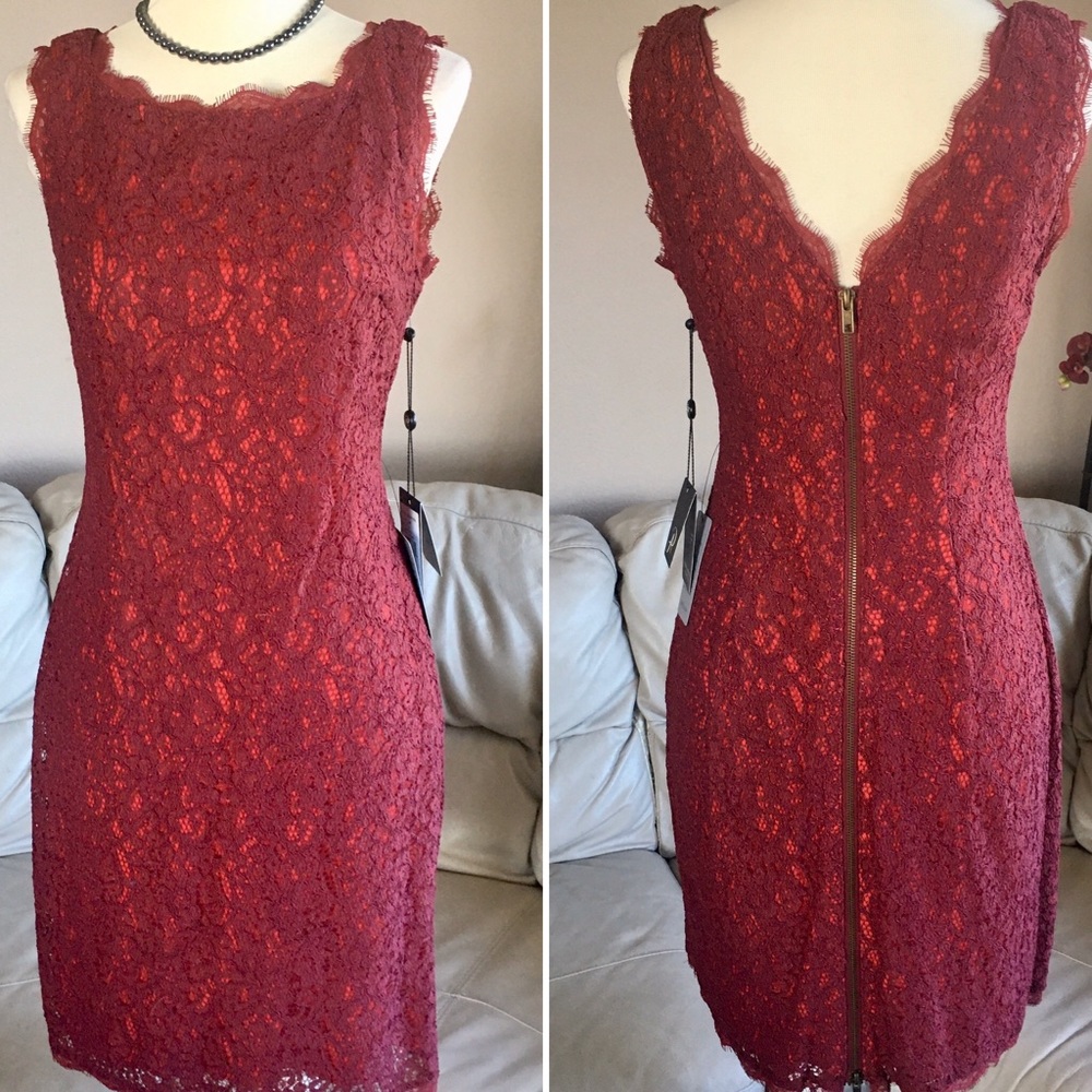 NWT! Adrianna Papell Sleeveless Lace Overlay Cocktail Dress - Picture 2 of 10